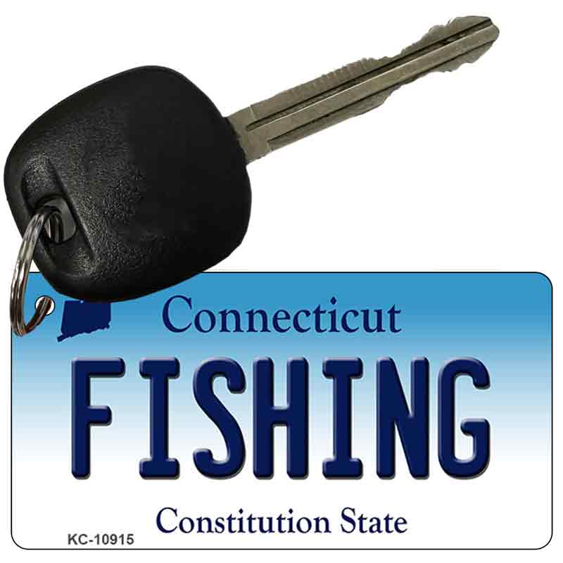 Fishing Connecticut State License Plate Tag Key Chain KC-10915