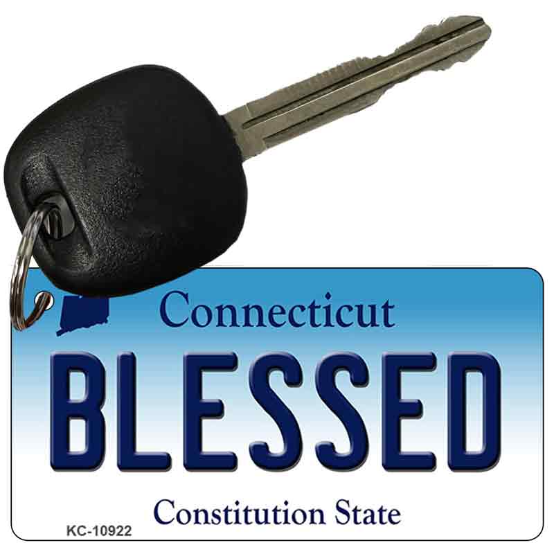 Blessed Connecticut State License Plate Tag Key Chain KC-10922