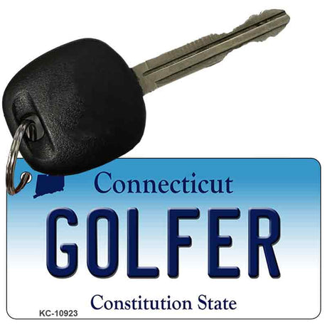 Golfer Connecticut State License Plate Tag Key Chain KC-10923