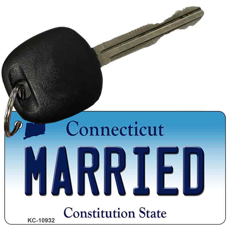 Married Connecticut State License Plate Tag Key Chain KC-10932