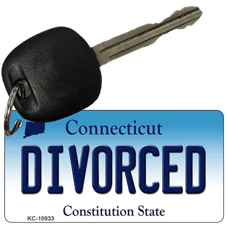 Divorced Connecticut State License Plate Tag Key Chain KC-10933