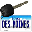 Des Moines Iowa State License Plate Tag Novelty Key Chain KC-10938