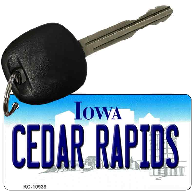 Cedar Rapids Iowa State License Plate Tag Novelty Key Chain KC-10939