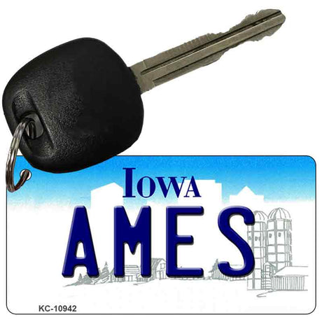 Ames Iowa State License Plate Tag Novelty Key Chain KC-10942