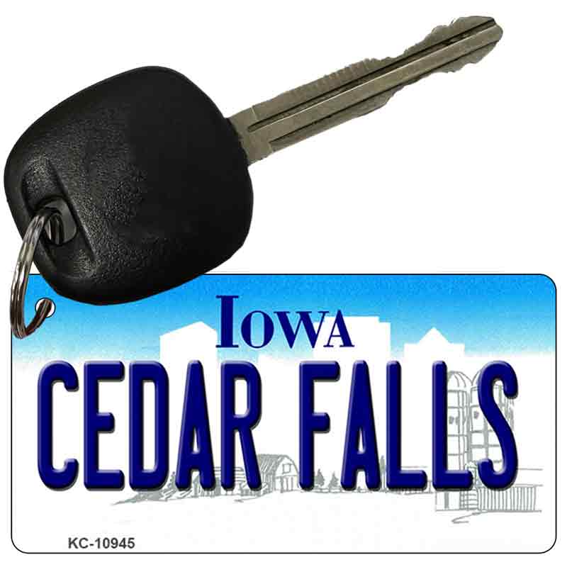 Cedar Falls Iowa State License Plate Tag Novelty Key Chain KC-10945