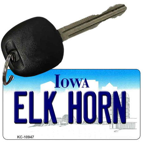 Elk Horn Iowa State License Plate Tag Novelty Key Chain KC-10947