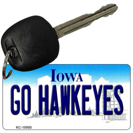 Go Hawkeyes Iowa State License Plate Tag Novelty Key Chain KC-10950