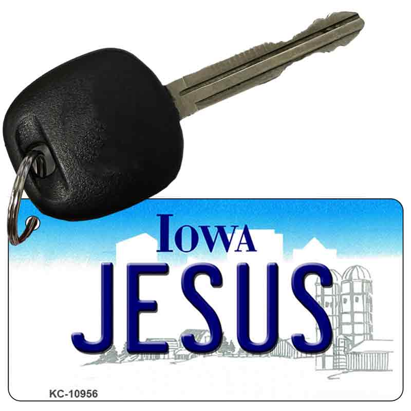 Jesus Iowa State License Plate Tag Novelty Key Chain KC-10956