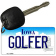 Golfer Iowa State License Plate Tag Novelty Key Chain KC-10965