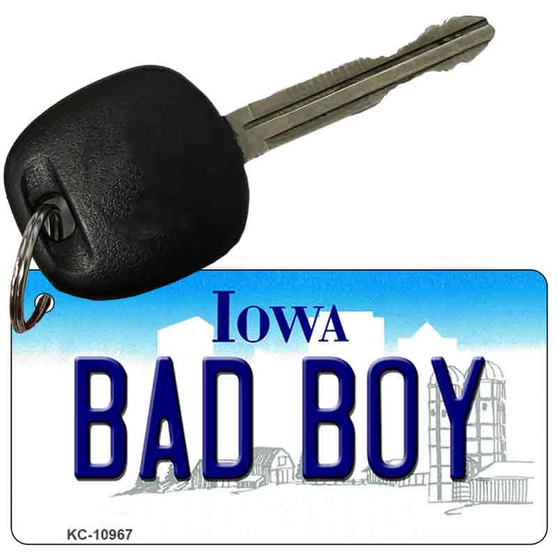 Bad Boy Iowa State License Plate Tag Novelty Key Chain KC-10967