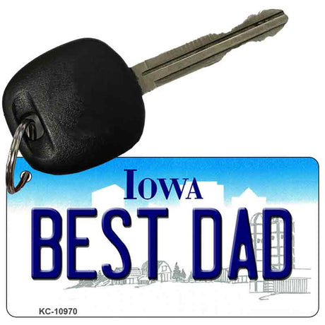 Best Dad Iowa State License Plate Tag Novelty Key Chain KC-10970