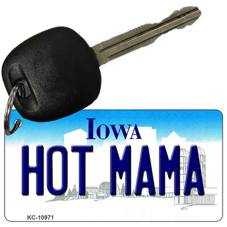 Hot Mama Iowa State License Plate Tag Novelty Key Chain KC-10971