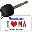 I Love MA Massachusetts State License Plate Tag Key Chain KC-10979