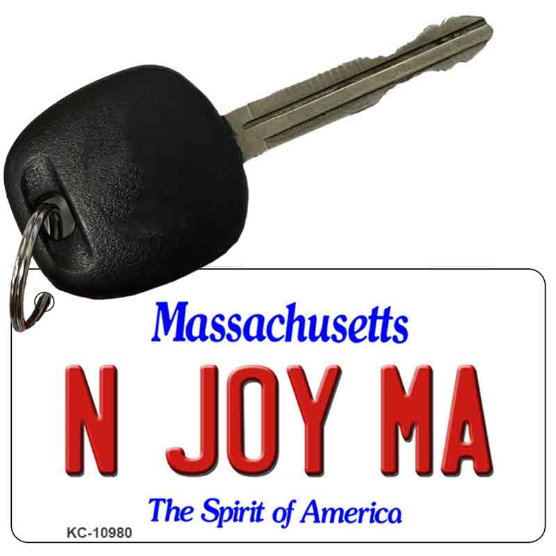 N Joy MA Massachusetts State License Plate Tag Key Chain KC-10980