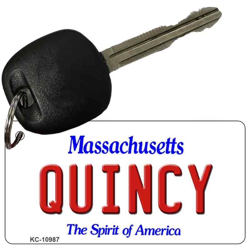 Quincy Massachusetts State License Plate Tag Key Chain KC-10987