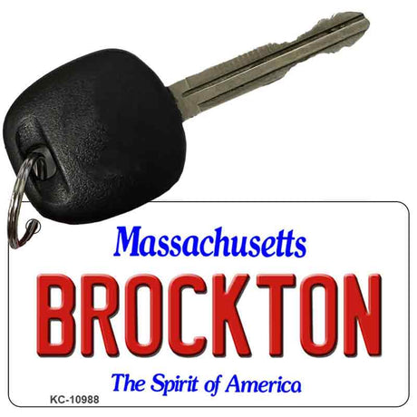 Brockton Massachusetts State License Plate Tag Key Chain KC-10988