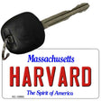 Harvard Massachusetts State License Plate Tag Key Chain KC-10993