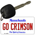 Go Crimson Massachusetts State License Plate Tag Key Chain KC-10994