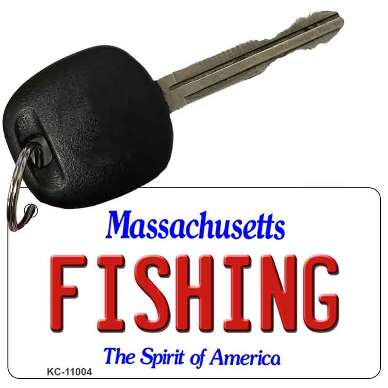 Fishing Massachusetts State License Plate Tag Key Chain KC-11004