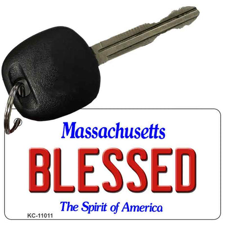 Blessed Massachusetts State License Plate Tag Key Chain KC-11011