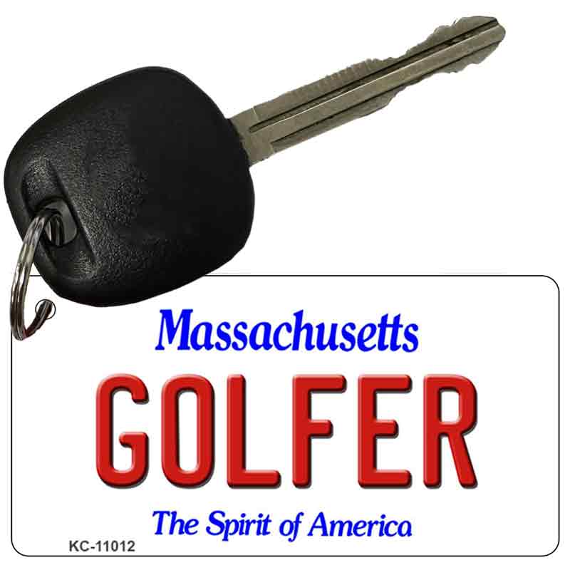 Golfer Massachusetts State License Plate Tag Key Chain KC-11012