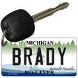 Brady Michigan State License Plate Tag Novelty Key Chain KC-11025