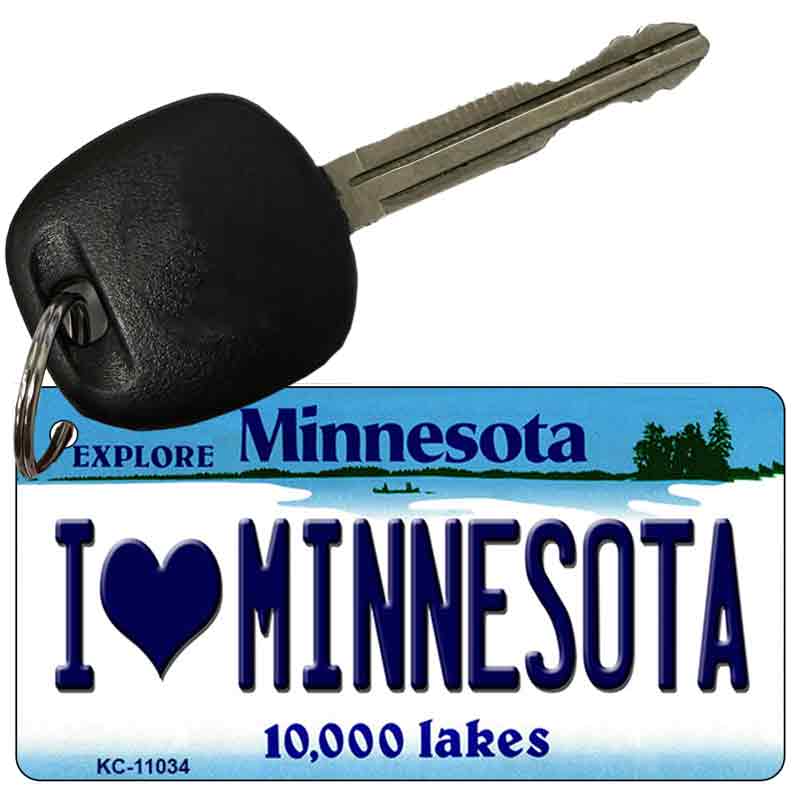 I Love Minnesota State License Plate Tag Novelty Key Chain KC-11034