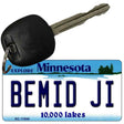 Bemid Ji Minnesota State License Plate Tag Novelty Key Chain KC-11044