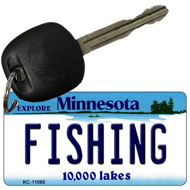 Fishing Minnesota State License Plate Tag Novelty Key Chain KC-11065