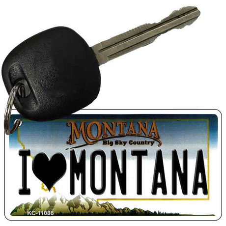 I Love Montana State License Plate Tag Novelty Key Chain KC-11086