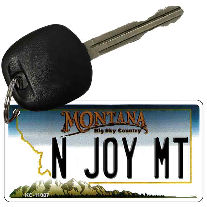 N Joy MT Montana State License Plate Tag Novelty Key Chain KC-11087