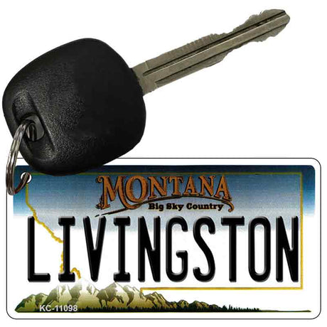 Livingston Montana State License Plate Tag Novelty Key Chain KC-11098