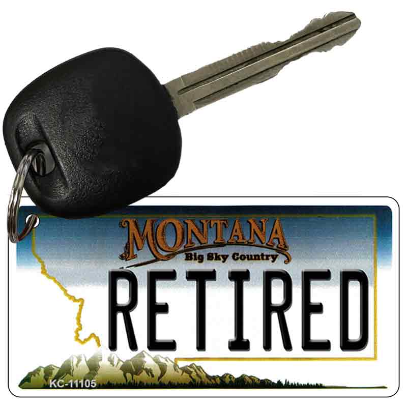 Retired Montana State License Plate Tag Novelty Key Chain KC-11105