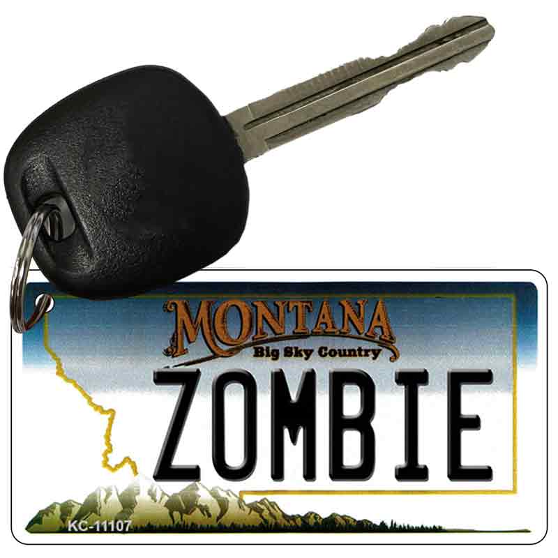 Zombie Montana State License Plate Tag Novelty Key Chain KC-11107