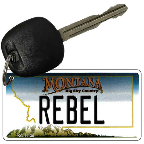 Rebel Montana State License Plate Tag Novelty Key Chain KC-11130