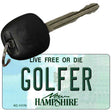 Golfer New Hampshire State License Plate Tag Key Chain KC-11170