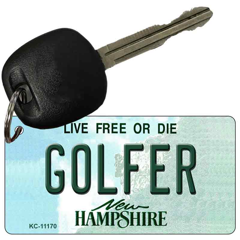 Golfer New Hampshire State License Plate Tag Key Chain KC-11170