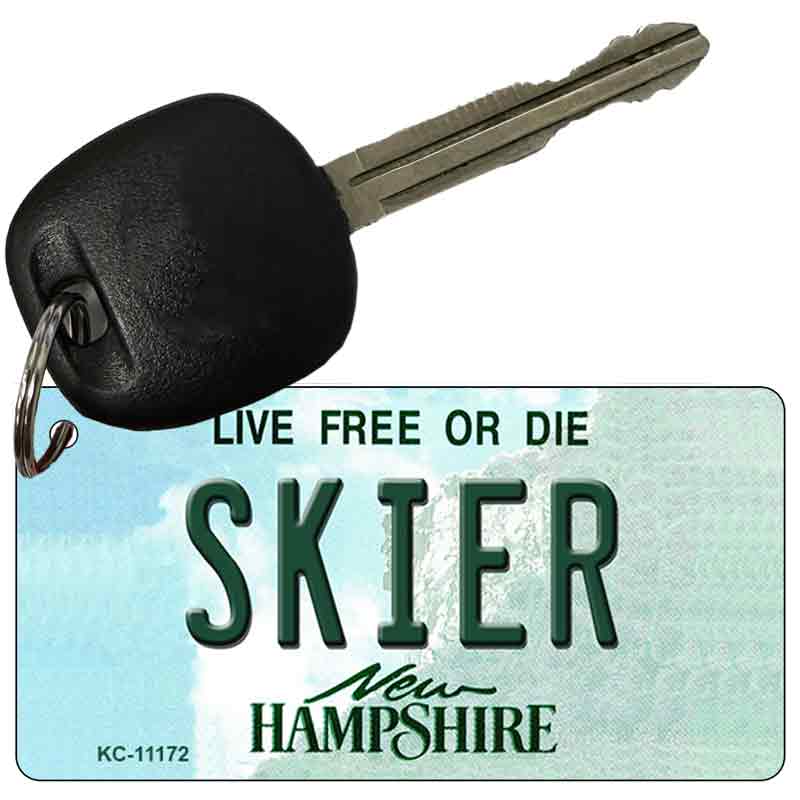 Skier New Hampshire State License Plate Tag Key Chain KC-11172