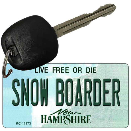 Snow Boarder New Hampshire State License Plate Tag Key Chain KC-11173