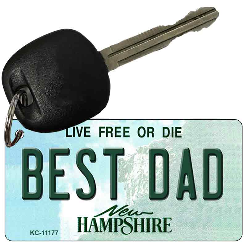 Best Dad New Hampshire State License Plate Tag Key Chain KC-11177