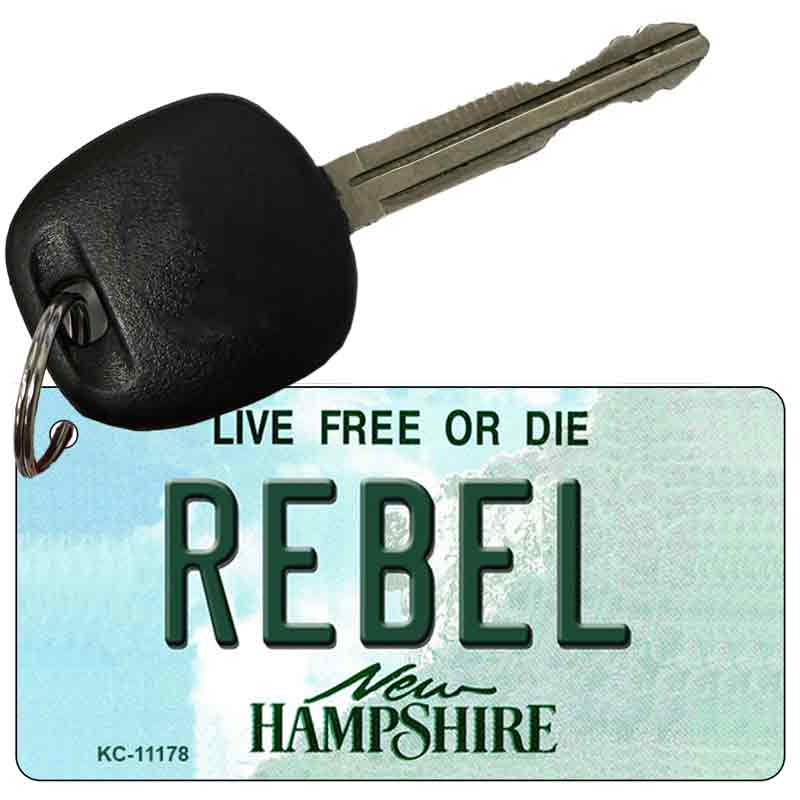 Rebel New Hampshire State License Plate Tag Key Chain KC-11178