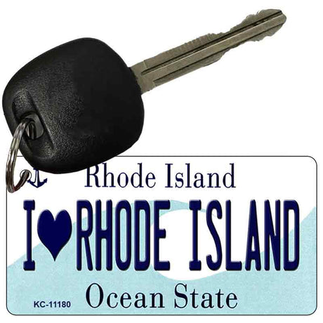 I Love Rhode Island License Plate Tag Novelty Key Chain KC-11180