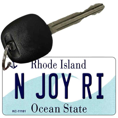 N Joy RI Rhode Island License Plate Tag Novelty Key Chain KC-11181