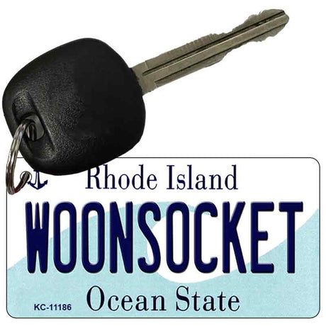 Woonsocket Rhode Island License Plate Tag Novelty Key Chain KC-11186