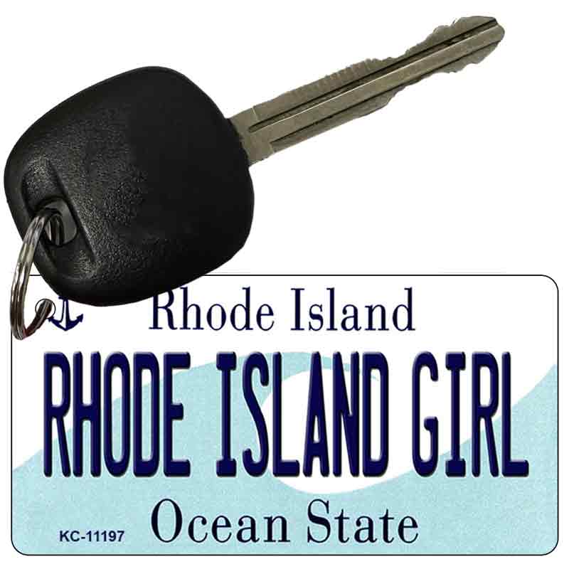 Rhode Island Girl Rhode Island License Plate Tag Novelty Key Chain KC-11197