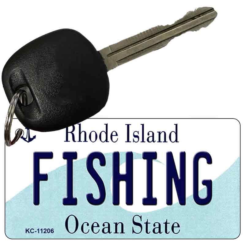 Fishing Rhode Island License Plate Tag Novelty Key Chain KC-11206