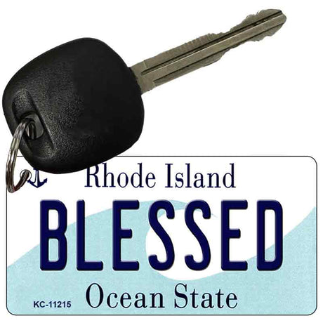 Blessed Rhode Island License Plate Tag Novelty Key Chain KC-11215