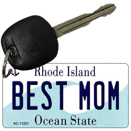 Best Mom Rhode Island License Plate Tag Novelty Key Chain KC-11221