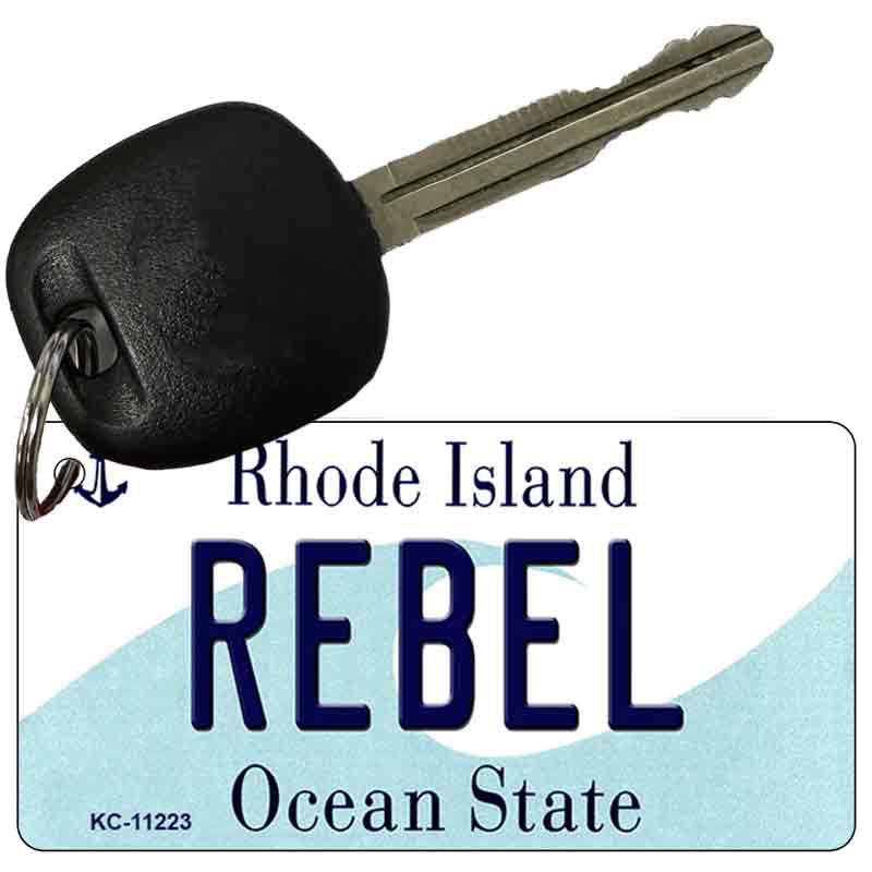 Rebel Rhode Island License Plate Tag Novelty Key Chain KC-11223