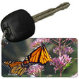 Butterfly Monarch On Flower Novelty Aluminum Key Chain KC-11234